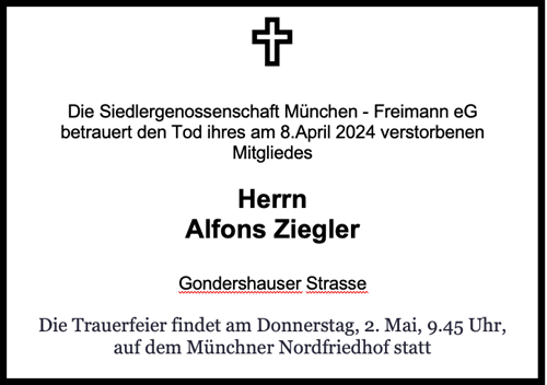 Todesanzeige Alfons Z.